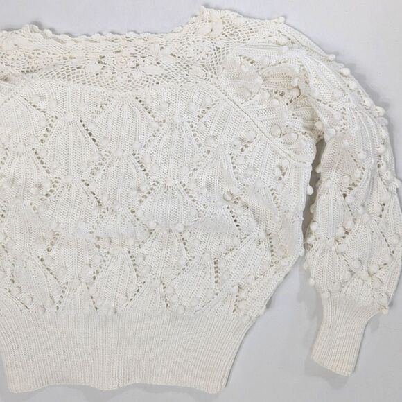 Elegant White Crochet Sweater - Picture 7 of 7